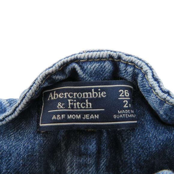 Abercrombie & Fitch Waist Tie Paperbag Mom High Rise Straight Leg Jeans 26/2R - Picture 6 of 8